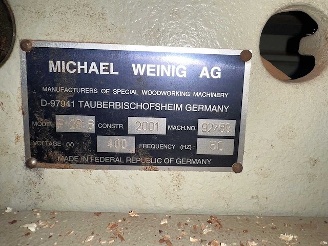 Weinig - 2001 - profimat 26 super - vierzijdige profileer- en schaafmachine - afbeelding 9 van  19