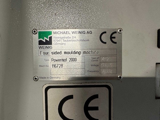 Weinig - 2012 - powermat 2000 - 4-zijdige profileer- en schaafmachine - afbeelding 14 van  18