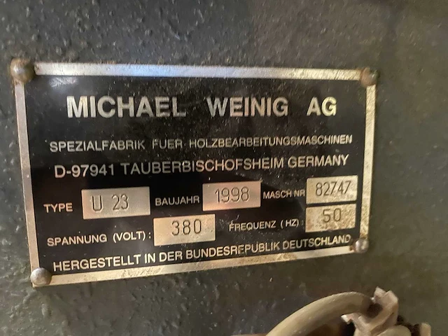 Weinig - unimat 23 - vierzijdige profileer- en schaafmachine - 1998 - afbeelding 8 van  15