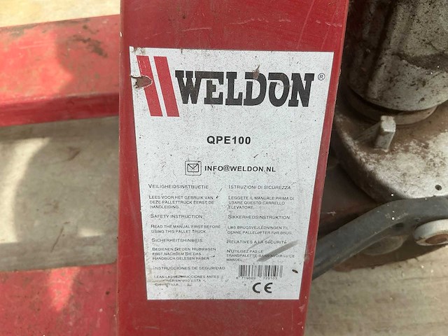Weldon qpe100 hand hydraulische palletwagen - afbeelding 6 van  7