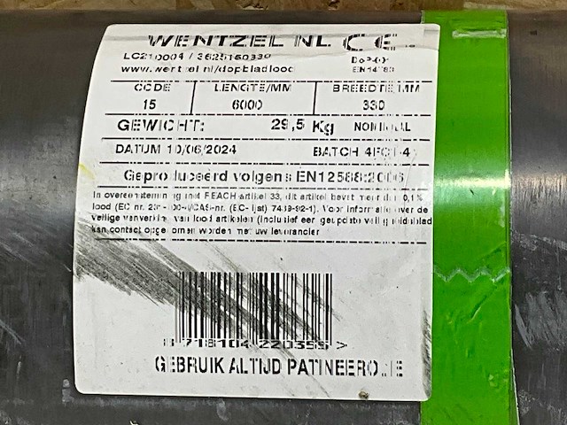 Wentzel rol lood 6000x330mm - afbeelding 2 van  2