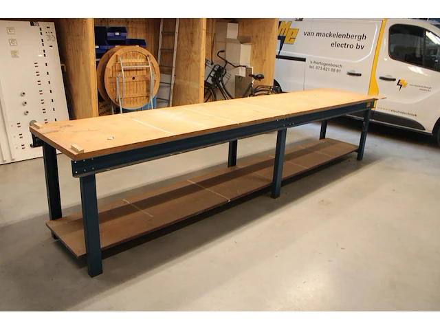Werkbank met onderplateau, afm. 400 x 75 x 85 cm. - afbeelding 2 van  2