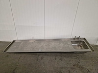Werkblad - spoelbak - rvs - 300 cm