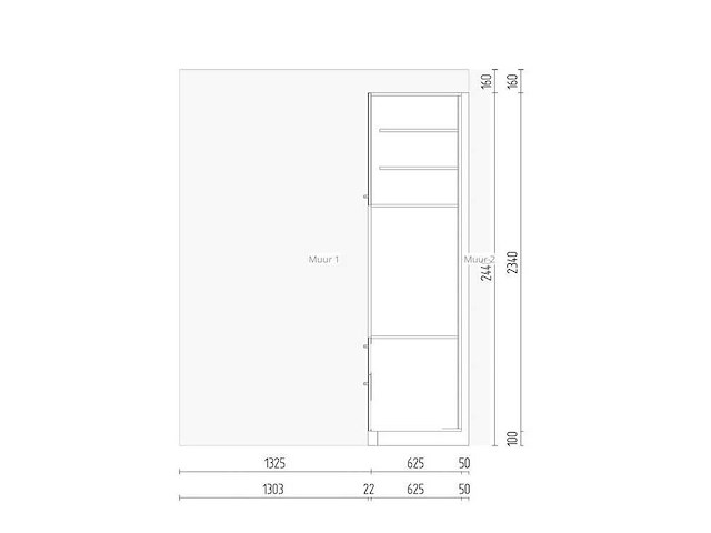 Werkkast voor wasmachine en droger - afbeelding 3 van  4