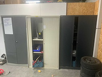 Werkplaatskast met inhoud (3x)