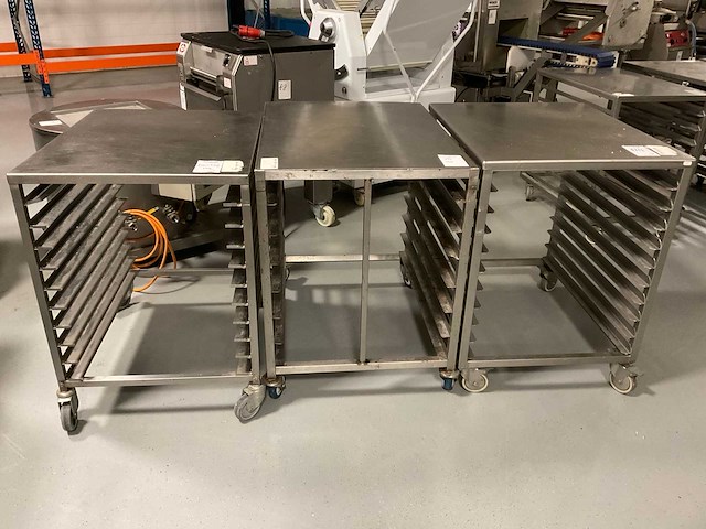 Werktafel met platenrek, rvs (3x) - afbeelding 1 van  3