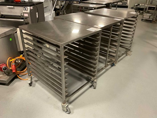 Werktafel met platenrek, rvs (3x) - afbeelding 2 van  3