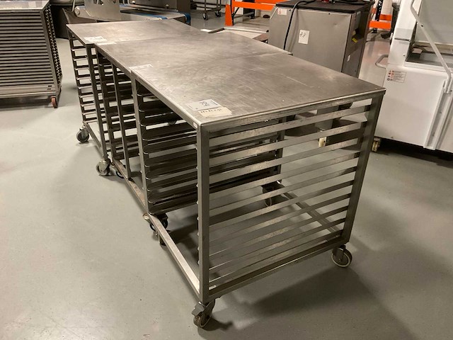Werktafel met platenrek, rvs (3x) - afbeelding 3 van  3