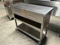 Werktafel rvs - mobiel - horeca werkbank met laden - afbeelding 3 van  6