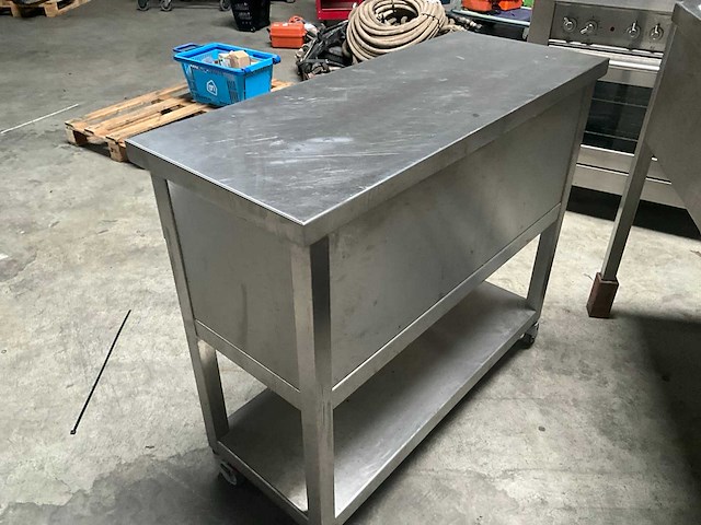 Werktafel rvs - mobiel - horeca werkbank met laden - afbeelding 6 van  6