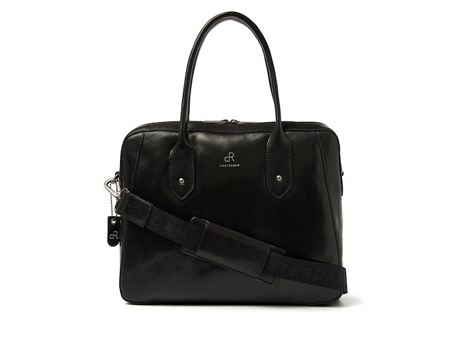 Werktas voor dames, laptoptas, multifunctioneel met schouderriem, dr amsterdam, black, 2025 - afbeelding 1 van  5
