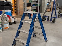 Werktrap 2x 3 treeds met bordes