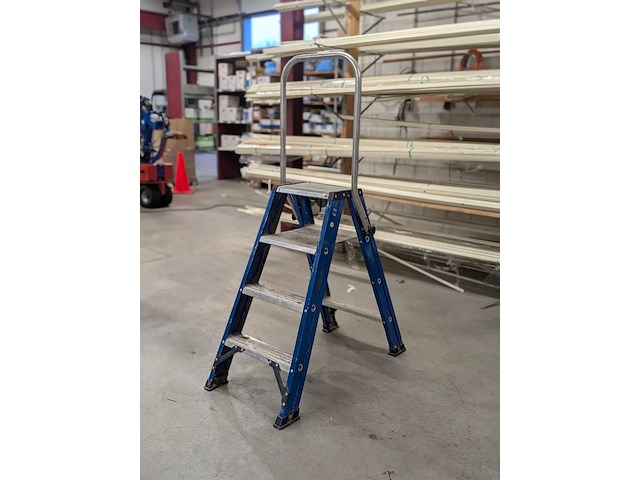 Werktrap 2x 3 treeds met bordes - afbeelding 3 van  6