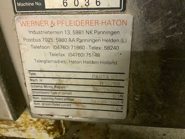Werner & pfleiderer-haton parta st afmeetmachine - afbeelding 4 van  4