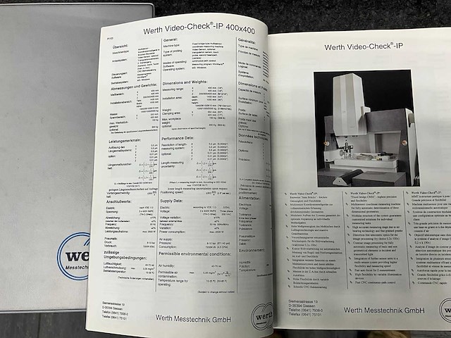 Werth video-check ip 800 3d cnc optische meetmachine (cmm) - afbeelding 18 van  27