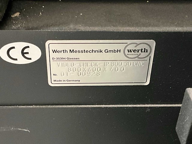 Werth video-check ip 800 3d cnc optische meetmachine (cmm) - afbeelding 20 van  27