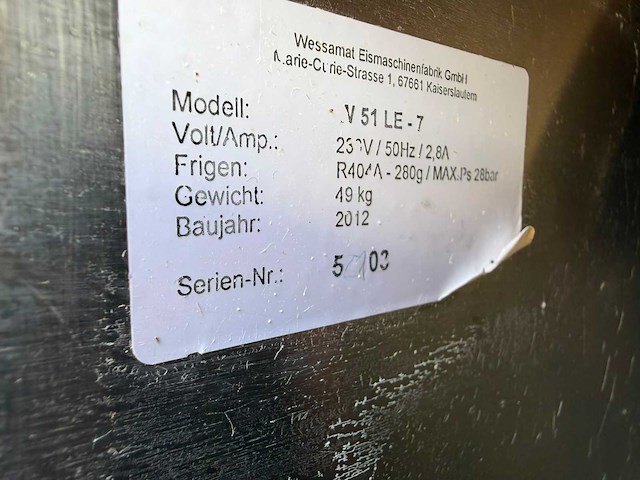 Wessamat - v51le7 - ijsblokjesmachine - afbeelding 6 van  6