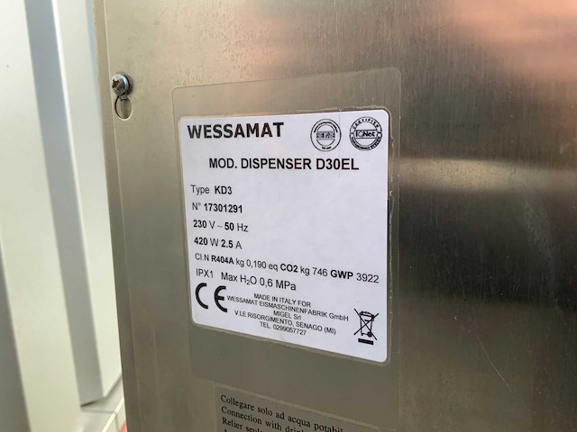 Wessamat d30el ijsblokjesmachine, 30kg/24h - afbeelding 5 van  5