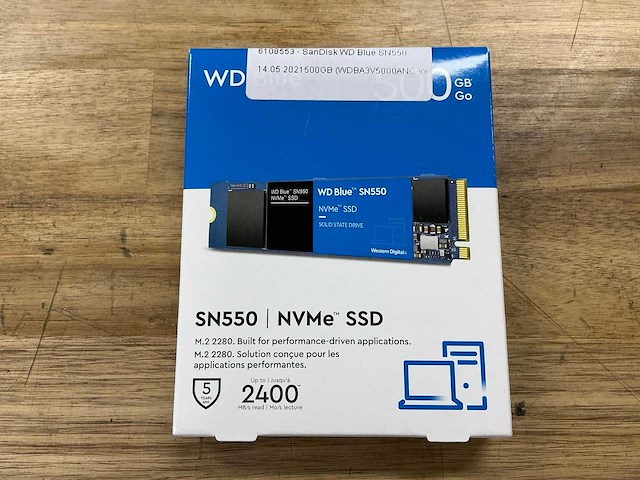 Western digital wd blue 500gb sn550 nvme ssd - afbeelding 1 van  2