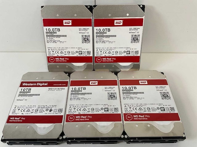 Western digital (wd101kfbx) red pro 10 tb sata nas hdds (5x) - afbeelding 1 van  4