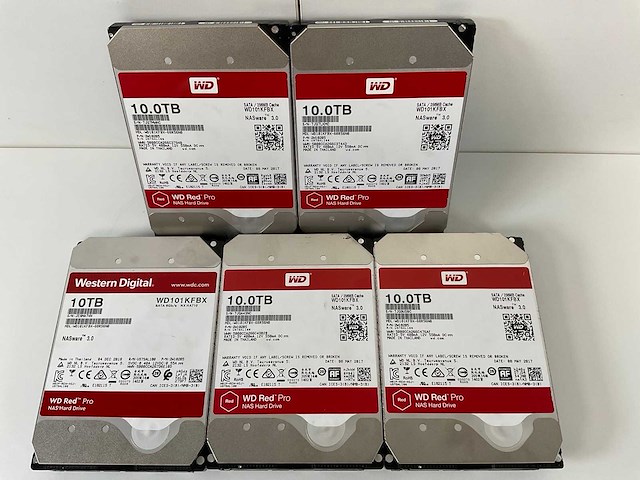 Western digital (wd101kfbx) red pro 10 tb sata nas hdds (5x) - afbeelding 2 van  4