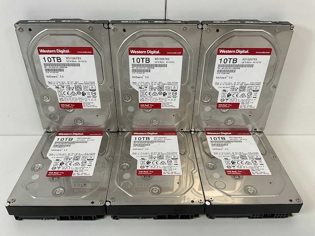 Western digital (wd102kfbx) red pro 10 tb sata nas hdds (6x) - afbeelding 1 van  6