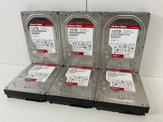 Western digital (wd102kfbx) red pro 10 tb sata nas hdds (6x) - afbeelding 4 van  6