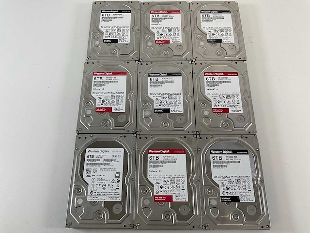 Western digital (wd6003ffbx) 6 tb sata / (wd6003fzbx) 6 tb sata hdds (9x) - afbeelding 1 van  6