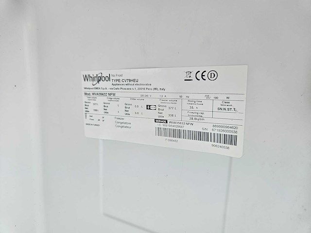Whirlpool - cv79heu - vriezer - afbeelding 5 van  5