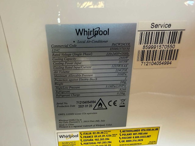 Whirlpool - mobiele airco - afbeelding 4 van  6
