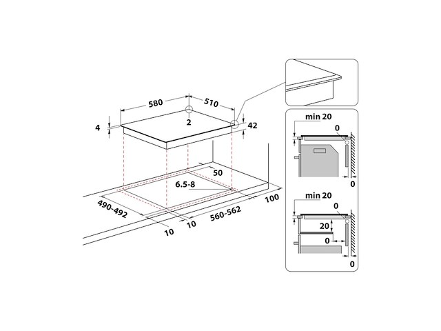 Whirlpool akt 8130 ba keramisch kookplaat zwart - afbeelding 2 van  5