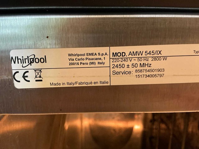 Whirlpool amw 545/ix magnetron / oven - afbeelding 5 van  6