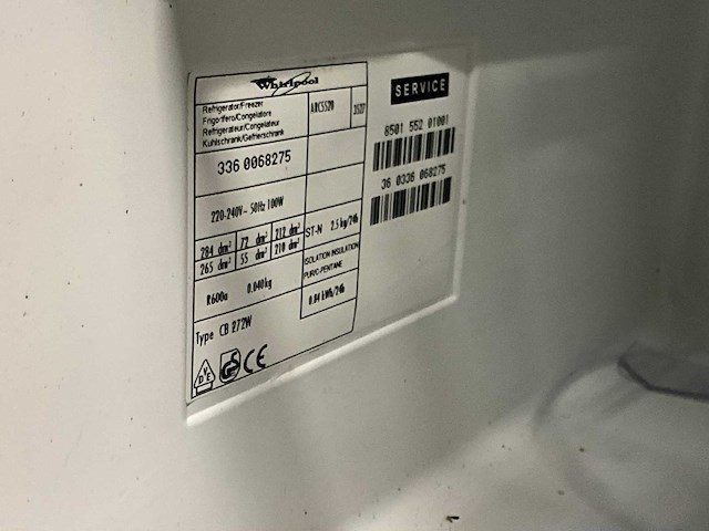 Whirlpool vrijstaand cb272b koel/vriescombinatie - afbeelding 6 van  6