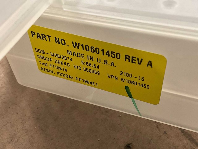 Whirlpool w10601450 rev a wasmachine onderdeel (7x) - afbeelding 1 van  6