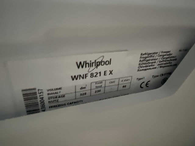 Whirlpool wnf 821 e x koel-vriescombinatie | essentiel-b vaatwasser - afbeelding 2 van  3