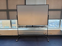 Whiteboard dubbelzijdig op wielen - afbeelding 2 van  5