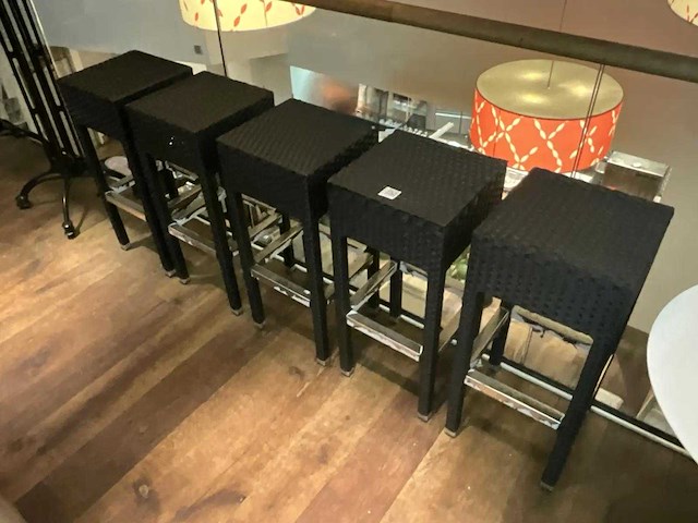 Wicker barkruk (5x) - afbeelding 1 van  1