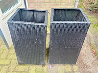 Wicker plantenbak (2x) - afbeelding 2 van  3