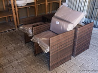 Wicker tuinstoelen incl. kussens - 4 stuks - afbeelding 1 van  4