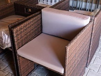 Wicker tuinstoelen incl. kussens - 4 stuks - afbeelding 2 van  4