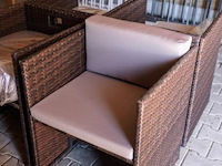 Wicker tuinstoelen incl. kussens - 4 stuks - afbeelding 3 van  4