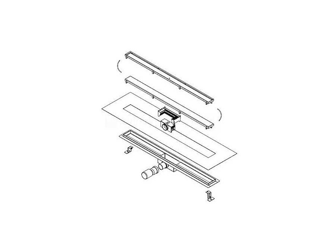 Wiebaden - douchegoot 60 cm met flens en tegelrooster - afbeelding 6 van  8