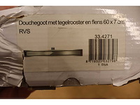 Wiebaden - douchegoot 60 cm met flens en tegelrooster - afbeelding 1 van  10