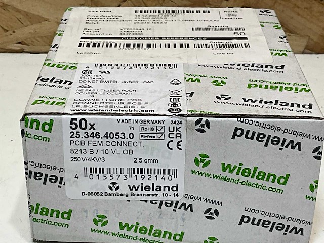 Wieland 25.346.4053.0 kabeldeel 10 polig female 2.5mm2 (50x) - afbeelding 3 van  4