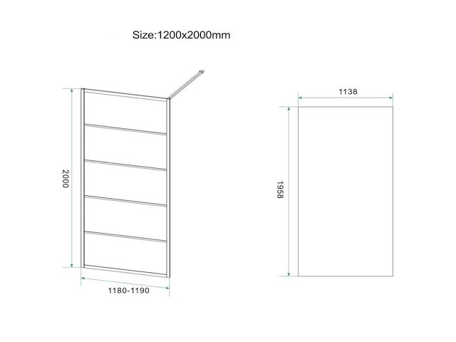 Wiesbaden - horizon inloopdouche 200 x 120 cm - afbeelding 1 van  2