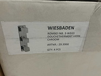 Wiesbaden - rombo 3 wegs vierkant chroom - douchethermostaat (met inbouwdeel) (4x) - afbeelding 3 van  3
