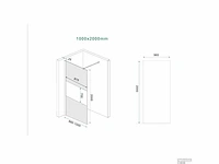 Wiesbaden - slim - douchewand 200 x 100 cm - afbeelding 2 van  4