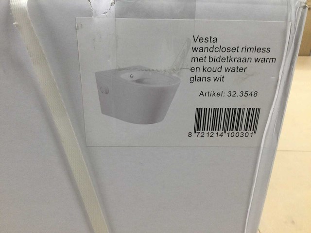 Wiesbaden - vesta - bidet toilet - bidet wc hangend met geïntegreerde kraan warm koud randloos - afbeelding 7 van  8