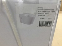 Wiesbaden - vesta - bidet toilet - bidet wc hangend met geïntegreerde kraan warm koud randloos - afbeelding 7 van  8