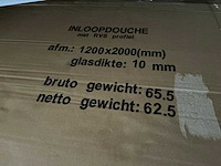 Wiesbaden 120x200cm inloopdouche met rvs profiel - afbeelding 2 van  2